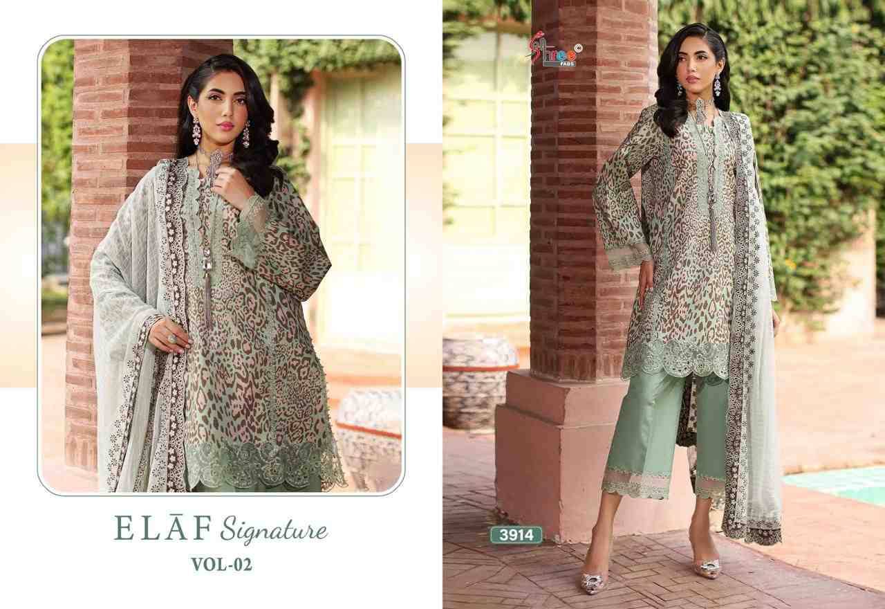 Elaf Signature Vol-2 By Shree Fabs 3911 To 3916 Series Beautiful Pakistani Suits Colorful Stylish Fancy Casual Wear & Ethnic Wear Pure Lawn Cotton Print Dresses At Wholesale Price