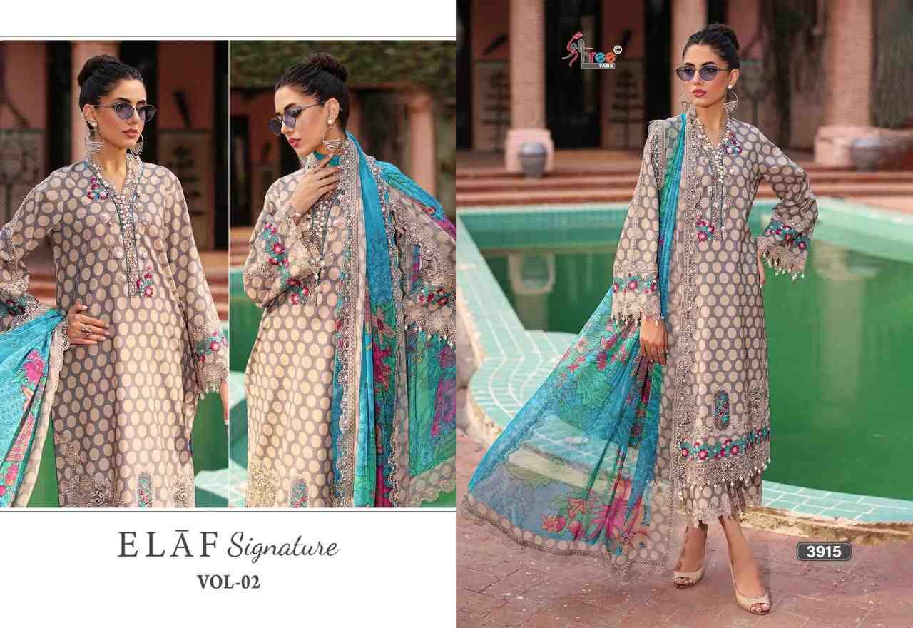 Elaf Signature Vol-2 By Shree Fabs 3911 To 3916 Series Beautiful Pakistani Suits Colorful Stylish Fancy Casual Wear & Ethnic Wear Pure Lawn Cotton Print Dresses At Wholesale Price