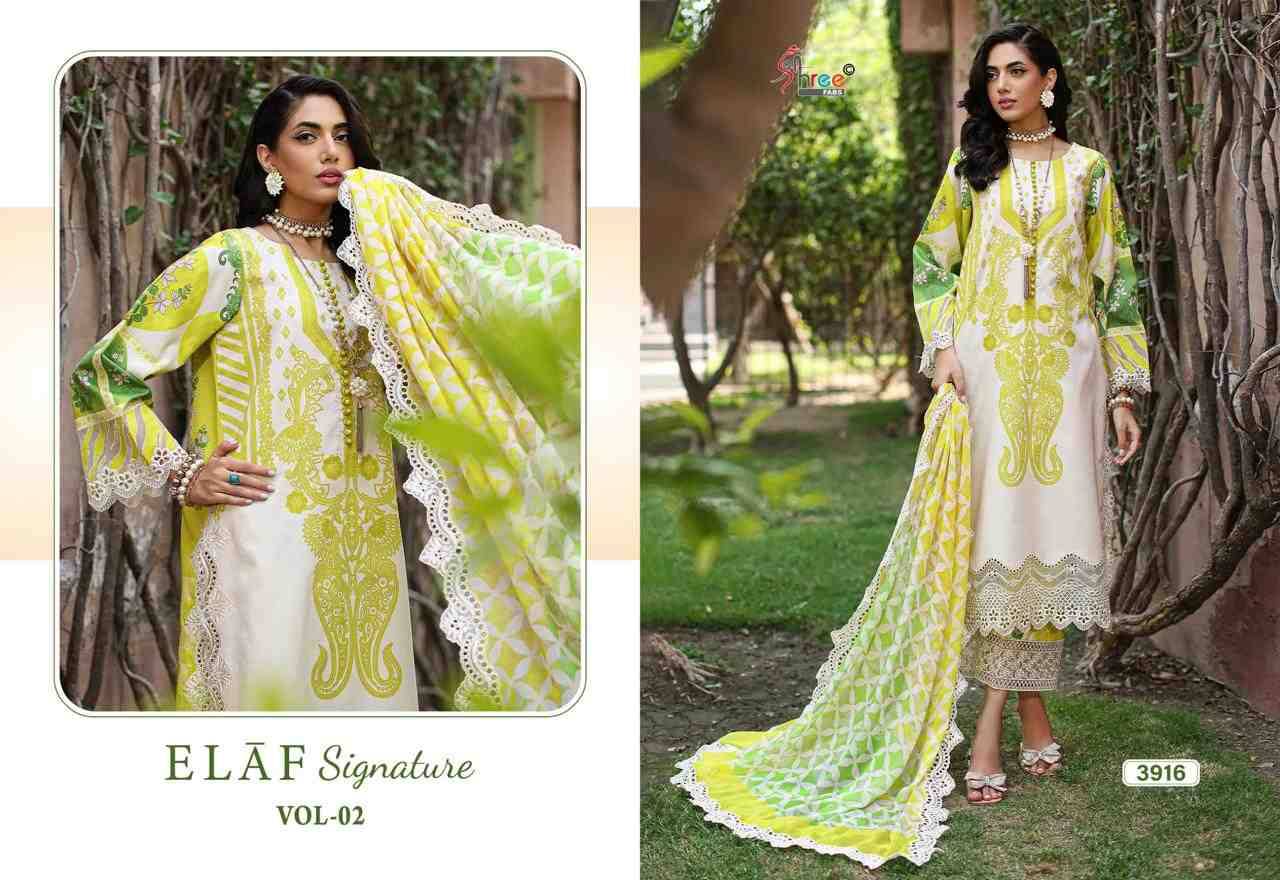 Elaf Signature Vol-2 By Shree Fabs 3911 To 3916 Series Beautiful Pakistani Suits Colorful Stylish Fancy Casual Wear & Ethnic Wear Pure Lawn Cotton Print Dresses At Wholesale Price