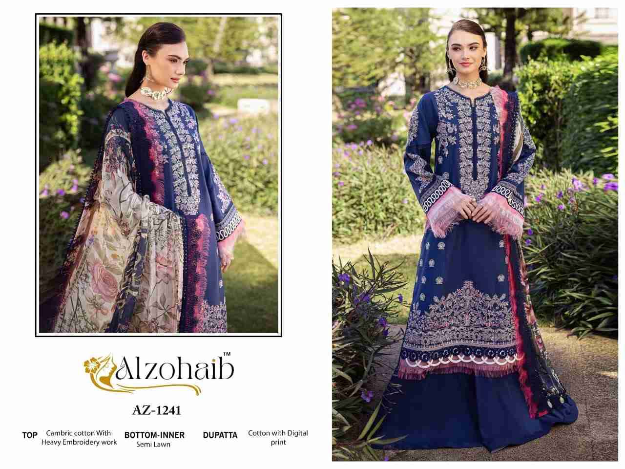 Fatima Vol-1 By Alzohaib 1241 To 1245 Series Beautiful Pakistani Suits Stylish Fancy Colorful Party Wear & Occasional Wear Pure Cotton Dresses At Wholesale Price
