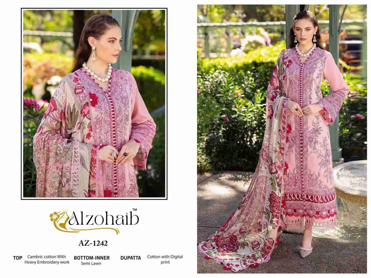 Fatima Vol-1 By Alzohaib 1241 To 1245 Series Beautiful Pakistani Suits Stylish Fancy Colorful Party Wear & Occasional Wear Pure Cotton Dresses At Wholesale Price