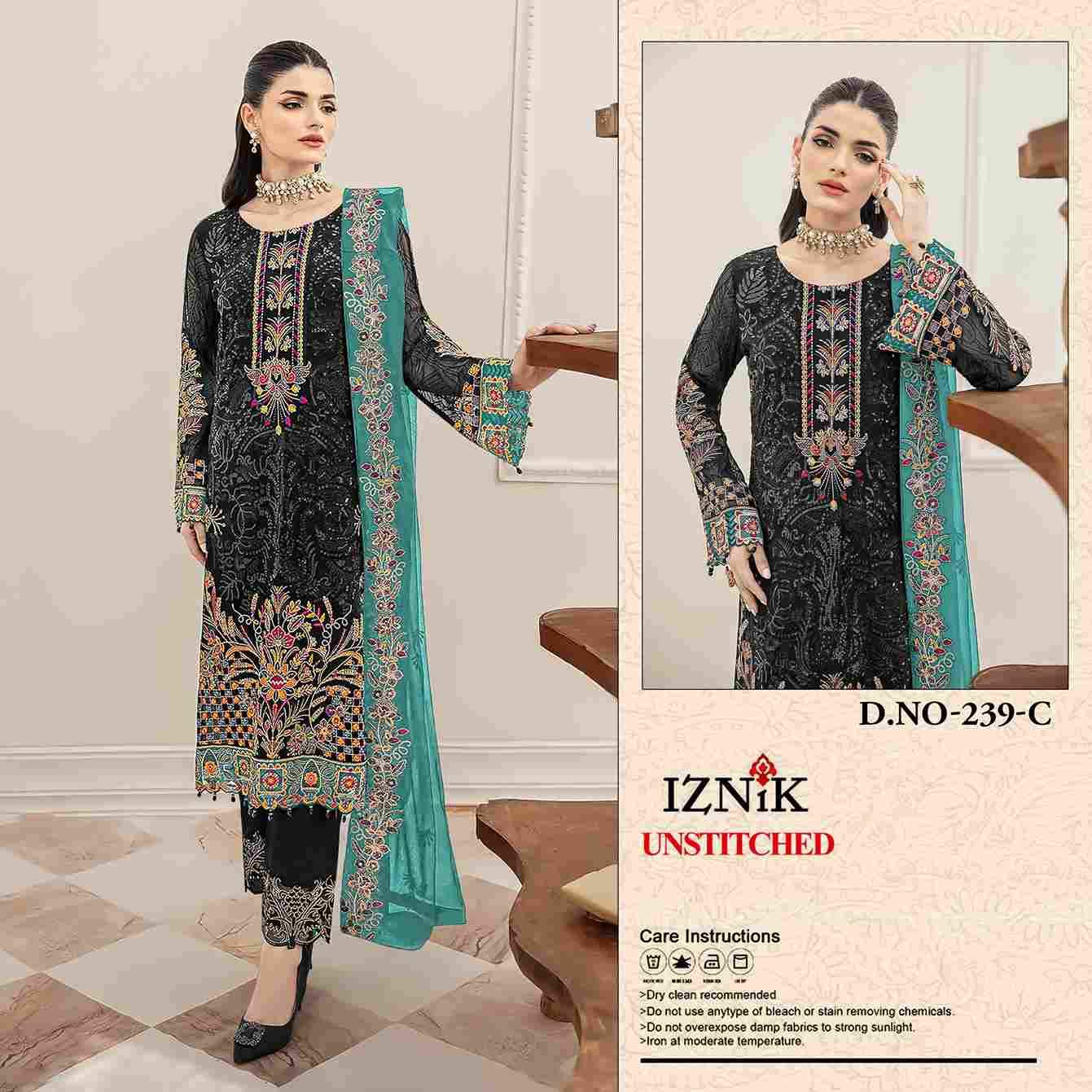 Iznik 239 Colours By Iznik Fab 239 To 239-D Series Designer Pakistani Suits Beautiful Stylish Fancy Colorful Party Wear & Occasional Wear Heavy Organza With Embroidery Dresses At Wholesale Price