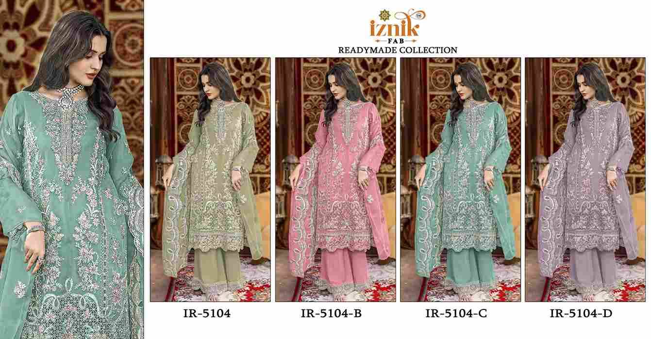 Iznik 5104 Colours By Iznik Fab 5104 To 5104-D Series Designer Pakistani Suits Beautiful Stylish Fancy Colorful Party Wear & Occasional Wear Heavy Organza With Embroidery Dresses At Wholesale Price