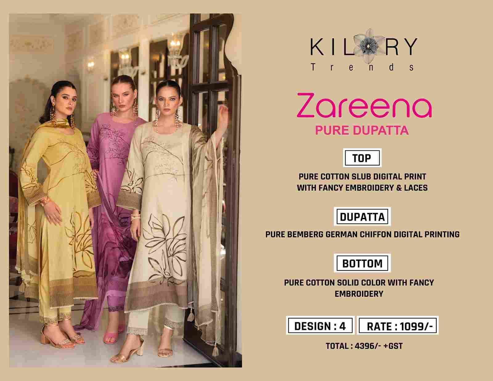 Zareena By Kilory 1511 To 1514 Series Beautiful Festive Suits Colorful Stylish Fancy Casual Wear & Ethnic Wear Pure Cotton Slub Dresses At Wholesale Price