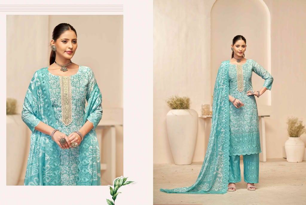 Sakshi By Kala Fashion 1001 To 1006 Series Festive Suits Beautiful Fancy Colorful Stylish Party Wear & Occasional Wear Cotton Dresses At Wholesale Price