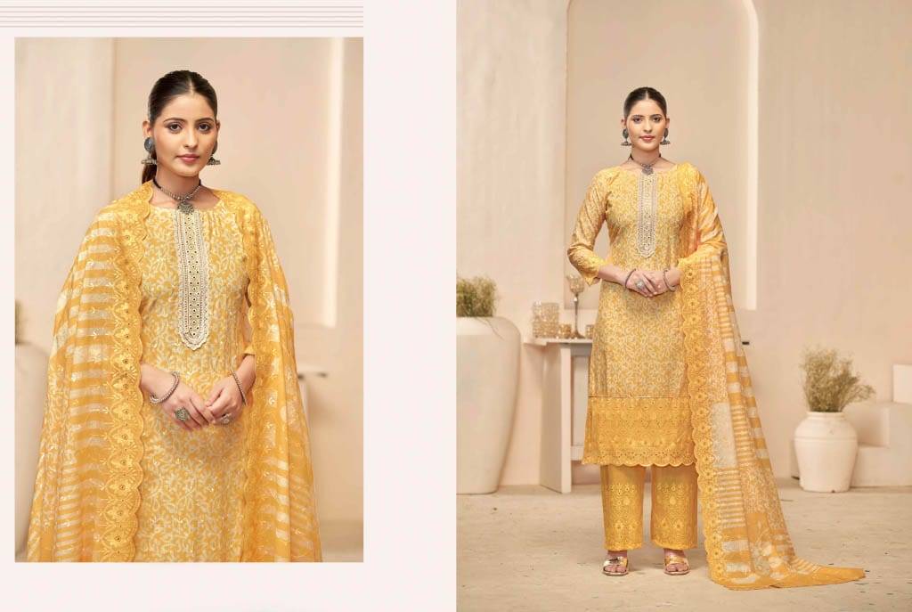 Sakshi By Kala Fashion 1001 To 1006 Series Festive Suits Beautiful Fancy Colorful Stylish Party Wear & Occasional Wear Cotton Dresses At Wholesale Price