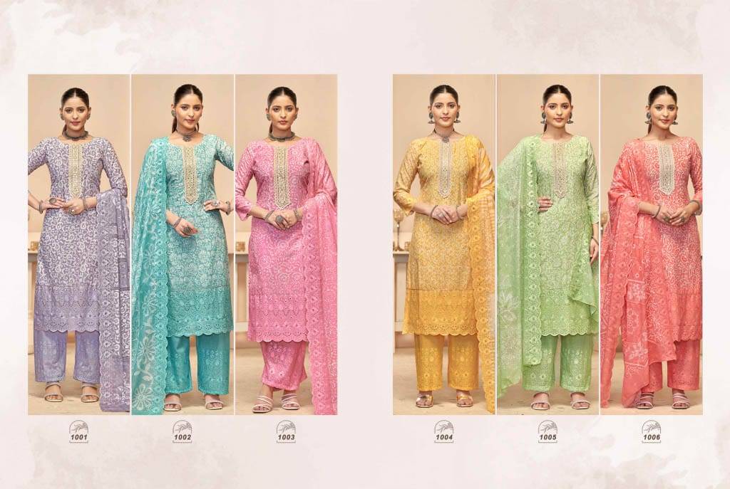 Sakshi By Kala Fashion 1001 To 1006 Series Festive Suits Beautiful Fancy Colorful Stylish Party Wear & Occasional Wear Cotton Dresses At Wholesale Price