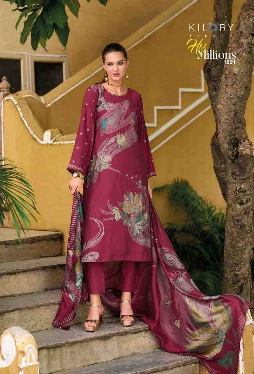 Hot Millions By Kilory 1091 To 1098 Series Beautiful Festive Suits Colorful Stylish Fancy Casual Wear & Ethnic Wear Pure Viscose Silk Dresses At Wholesale Price