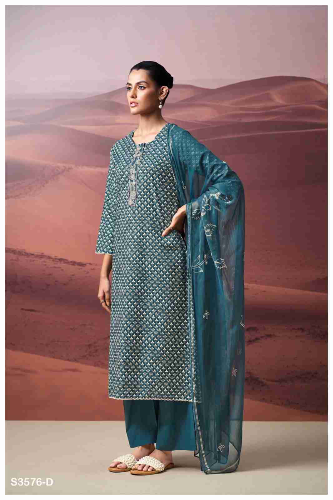Kairavi-3576 By Ganga Fashion 3576-A To 3576-D Series Beautiful Festive Suits Colorful Stylish Fancy Casual Wear & Ethnic Wear Cotton Dresses At Wholesale Price