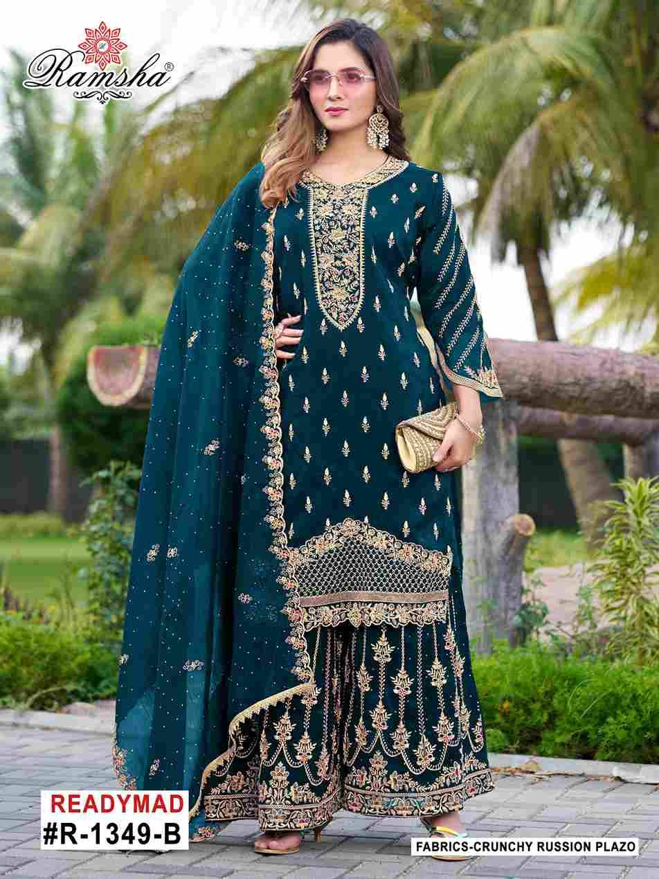 Ramsha 1349 Colours By Ramsha 1349-A To 1349-D Series Designer Pakistani Suits Beautiful Fancy Colorful Stylish Party Wear & Occasional Wear Crunchy Embroidered Dresses At Wholesale Price