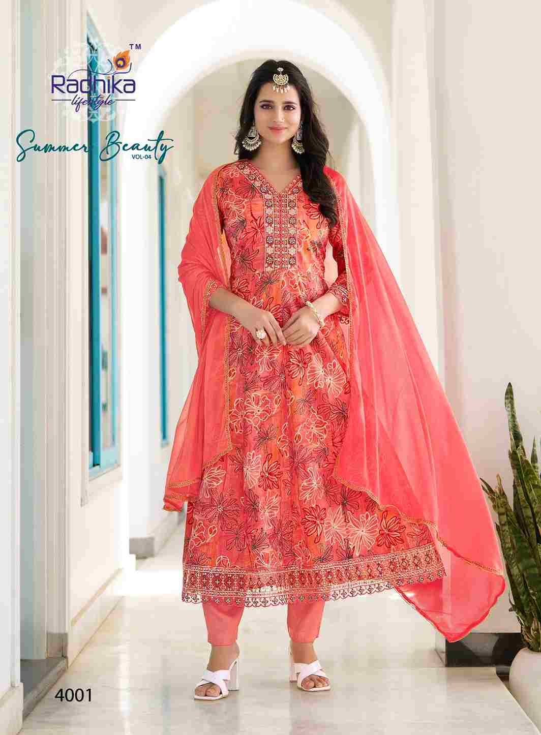 Summer Beauty Vol-4 By Radhika Lifestyle 4001 To 4006 Series Designer Festive Suits Beautiful Stylish Fancy Colorful Party Wear & Occasional Wear Cotton Print Dresses At Wholesale Price