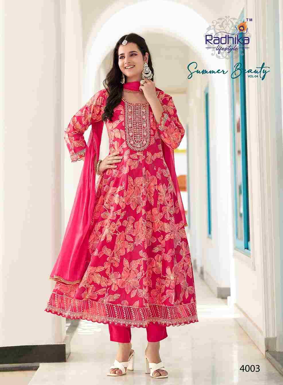 Summer Beauty Vol-4 By Radhika Lifestyle 4001 To 4006 Series Designer Festive Suits Beautiful Stylish Fancy Colorful Party Wear & Occasional Wear Cotton Print Dresses At Wholesale Price