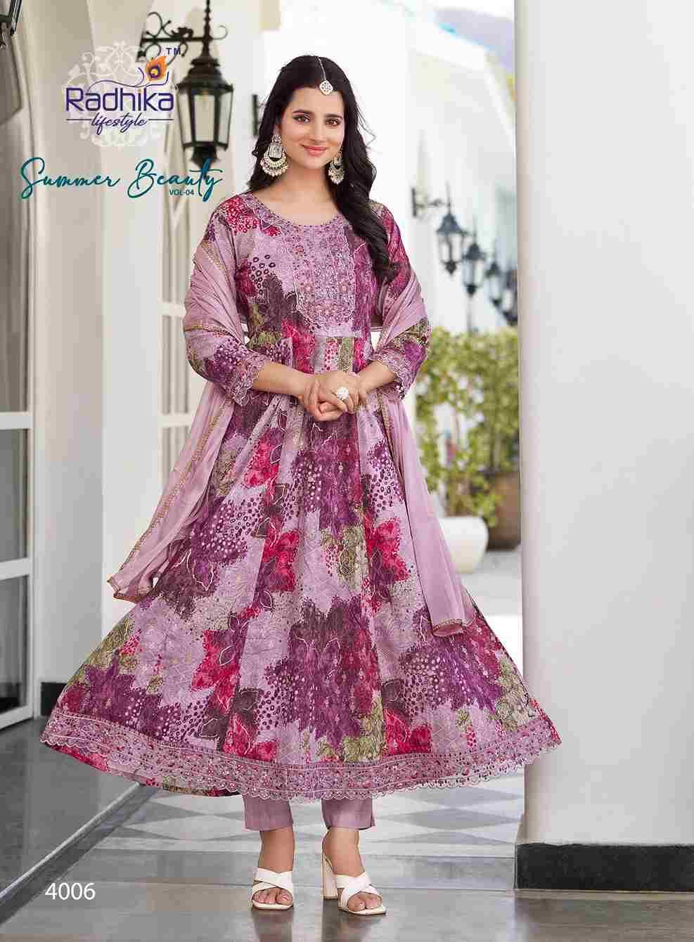 Summer Beauty Vol-4 By Radhika Lifestyle 4001 To 4006 Series Designer Festive Suits Beautiful Stylish Fancy Colorful Party Wear & Occasional Wear Cotton Print Dresses At Wholesale Price