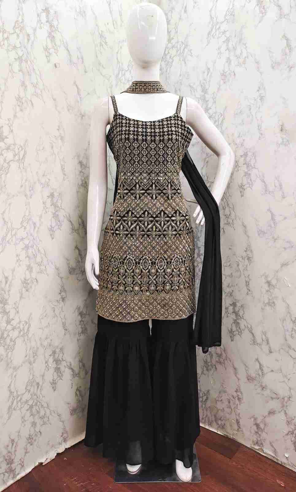 Thread Thrill 004 Colours By Thread Thrill 004-A To 004-D Series Beautiful Sharara Suits Colorful Stylish Fancy Casual Wear & Ethnic Wear Heavy Georgette Dresses At Wholesale Price