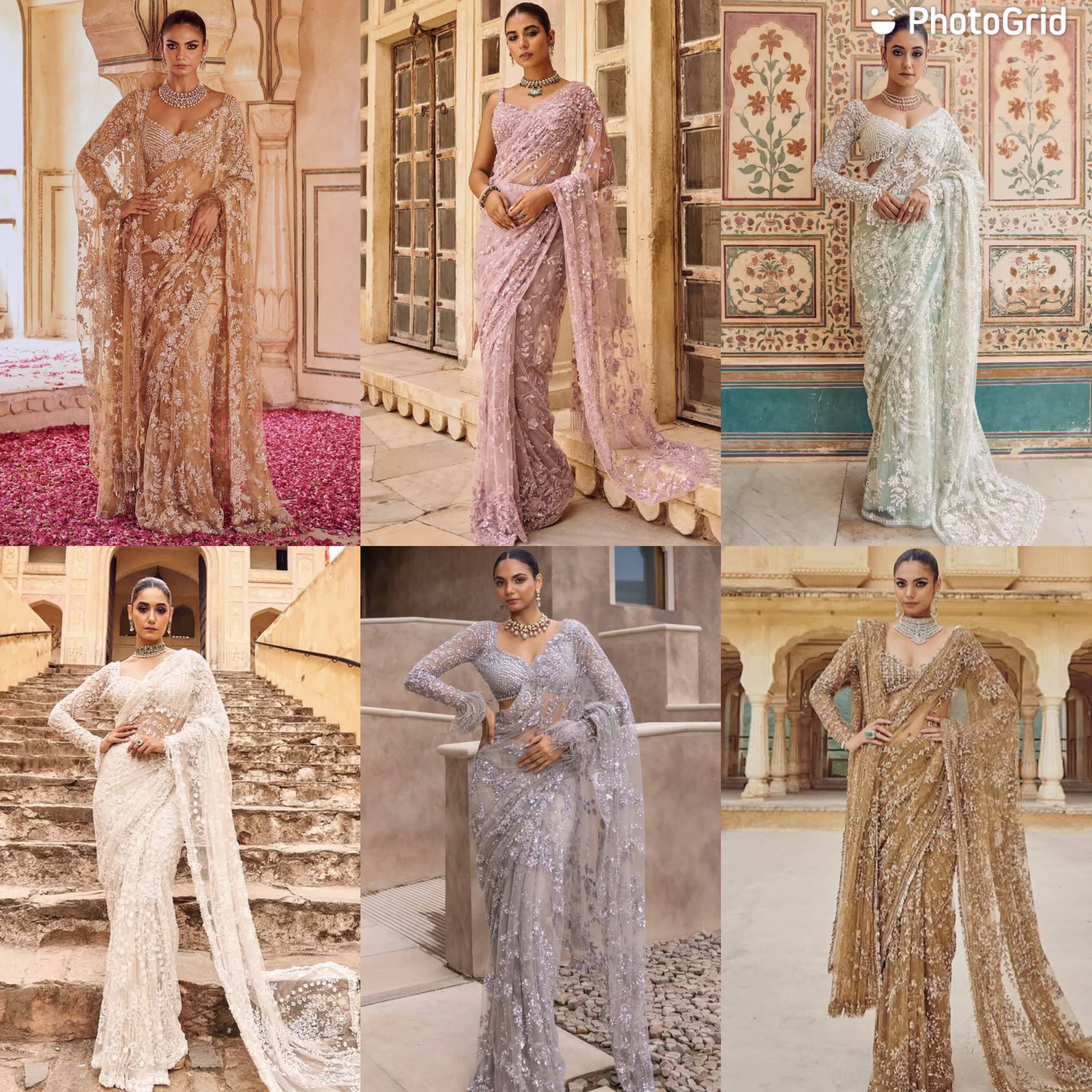 Hf-17 By Fashid Wholesale 01 To 06 Series Indian Traditional Wear Collection Beautiful Stylish Fancy Colorful Party Wear & Occasional Wear Heavy Mono Net Sarees At Wholesale Price