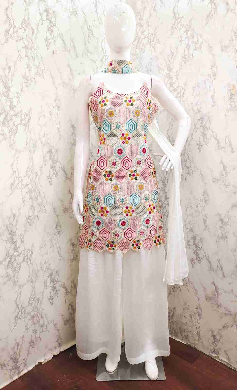 Thread Thrill 005 Colours By Thread Thrill 005-A To 005-D Series Beautiful Sharara Suits Colorful Stylish Fancy Casual Wear & Ethnic Wear Heavy Chinnon Dresses At Wholesale Price