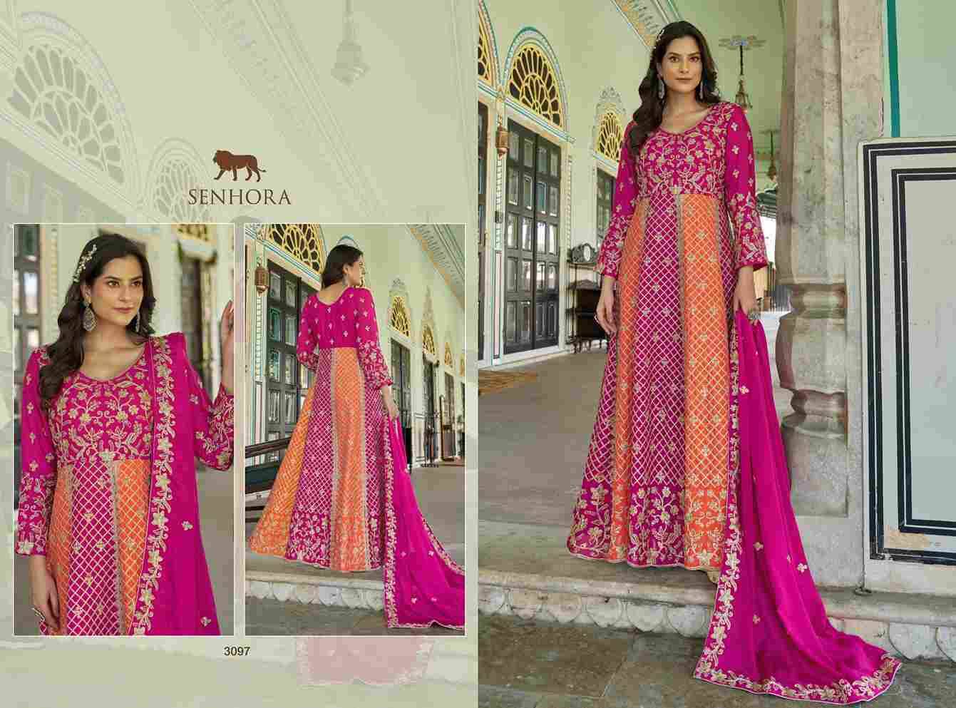 Rangili By Senhora Dresses 3096 To 3097 Series Designer Stylish Fancy Colorful Beautiful Party Wear & Ethnic Wear Collection Chinnon Gowns With Dupatta At Wholesale Price