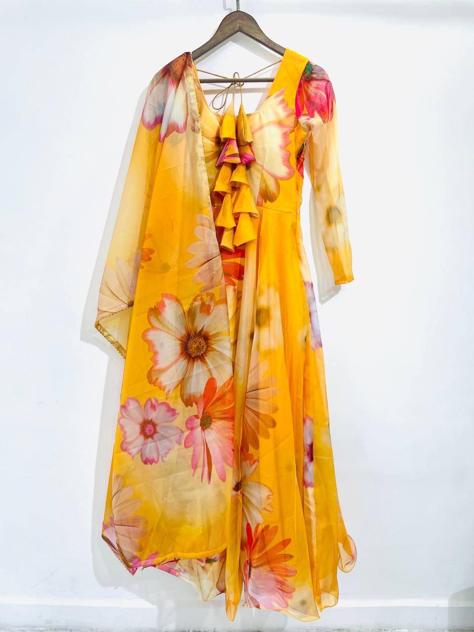 Mb-254 By Fashid Wholesale Designer Beautiful Collection Occasional Wear & Party Wear Organza Taby Silk Gowns At Wholesale Price