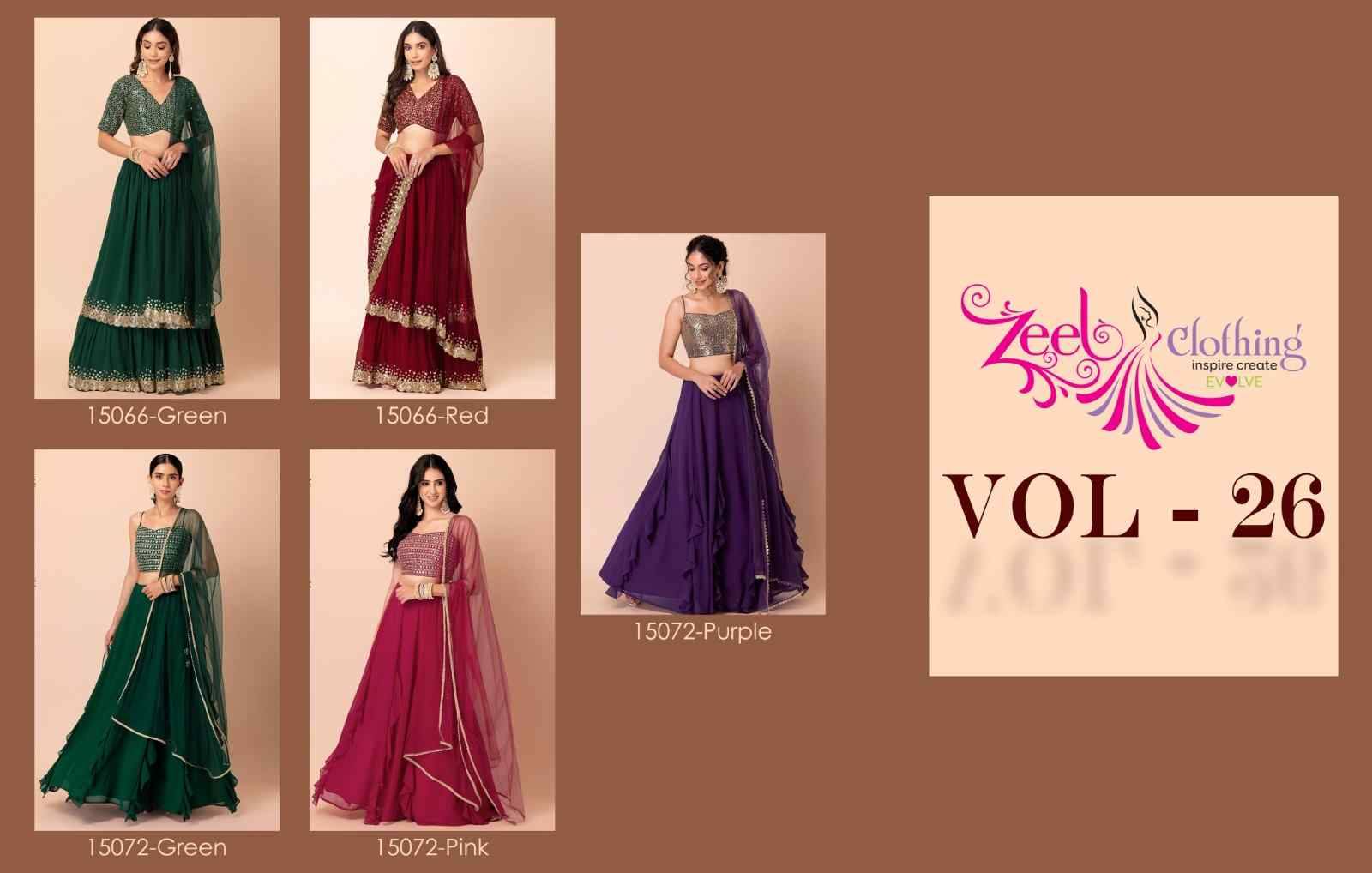 Vol-26 By Zeel Clothing Indian Traditional Wear Bridal Collection Beautiful Stylish Fancy Colorful Party Wear & Occasional Wear Georgette Lehengas At Wholesale Price