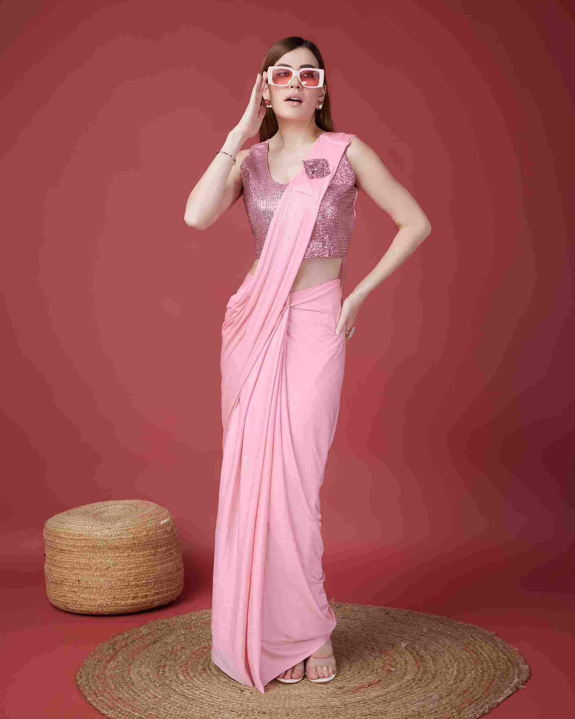 101113 By Amoha Trendz 101113-A To 101113-E Series Indian Traditional Wear Collection Beautiful Stylish Fancy Colorful Party Wear & Occasional Wear Imported Sarees At Wholesale Price