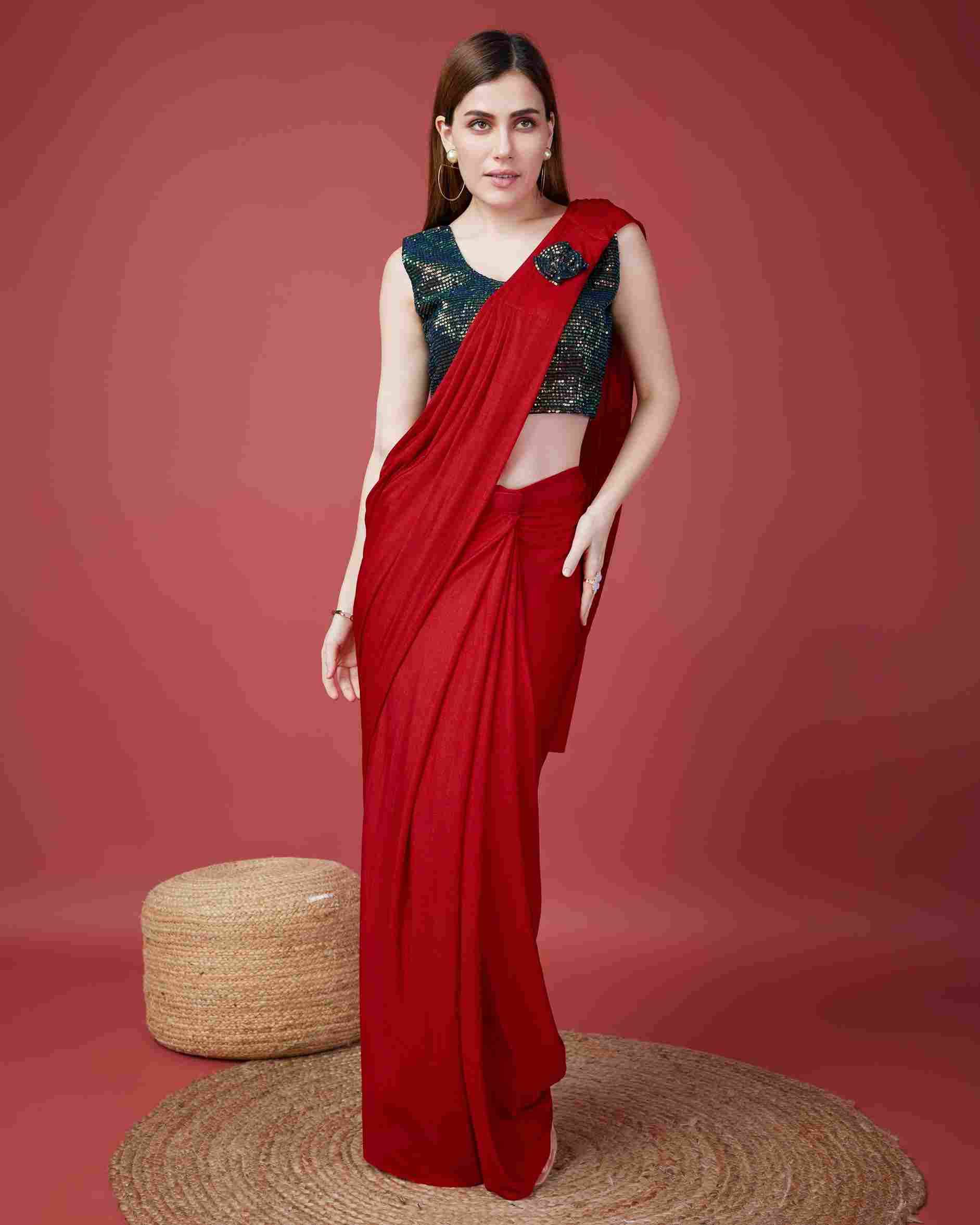 101113 By Amoha Trendz 101113-A To 101113-E Series Indian Traditional Wear Collection Beautiful Stylish Fancy Colorful Party Wear & Occasional Wear Imported Sarees At Wholesale Price