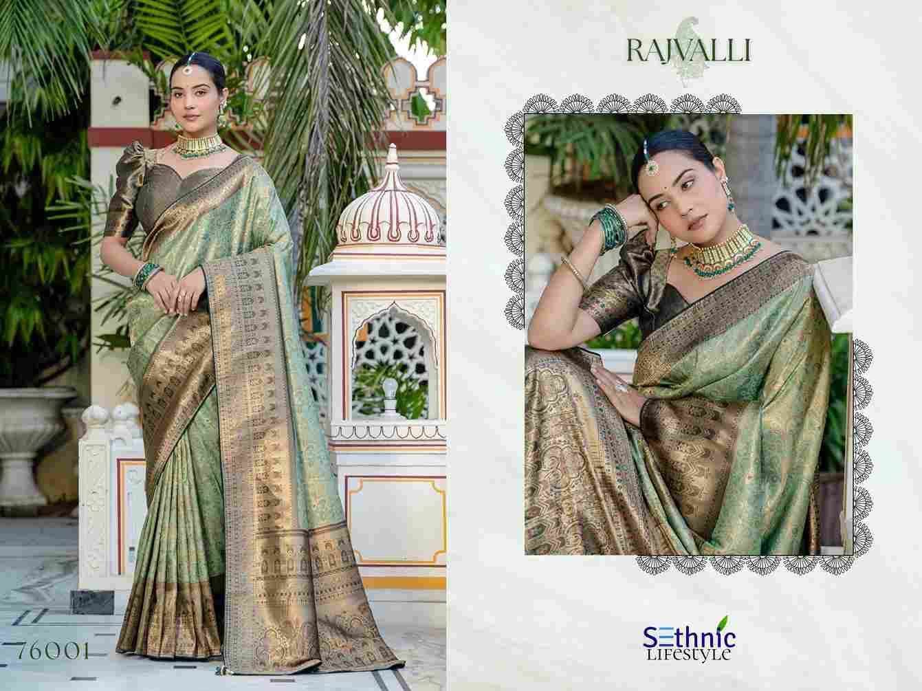 Rajvalli By Sethnic 76001 To 76002 Series Indian Traditional Wear Collection Beautiful Stylish Fancy Colorful Party Wear & Occasional Wear Kanjivaram Silk Sarees At Wholesale Price