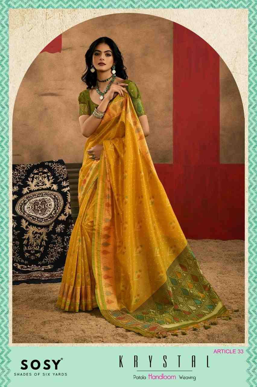 Krystal By Sosy 31 To 36 Series Indian Traditional Wear Collection Beautiful Stylish Fancy Colorful Party Wear & Occasional Wear Patola Handloom Sarees At Wholesale Price