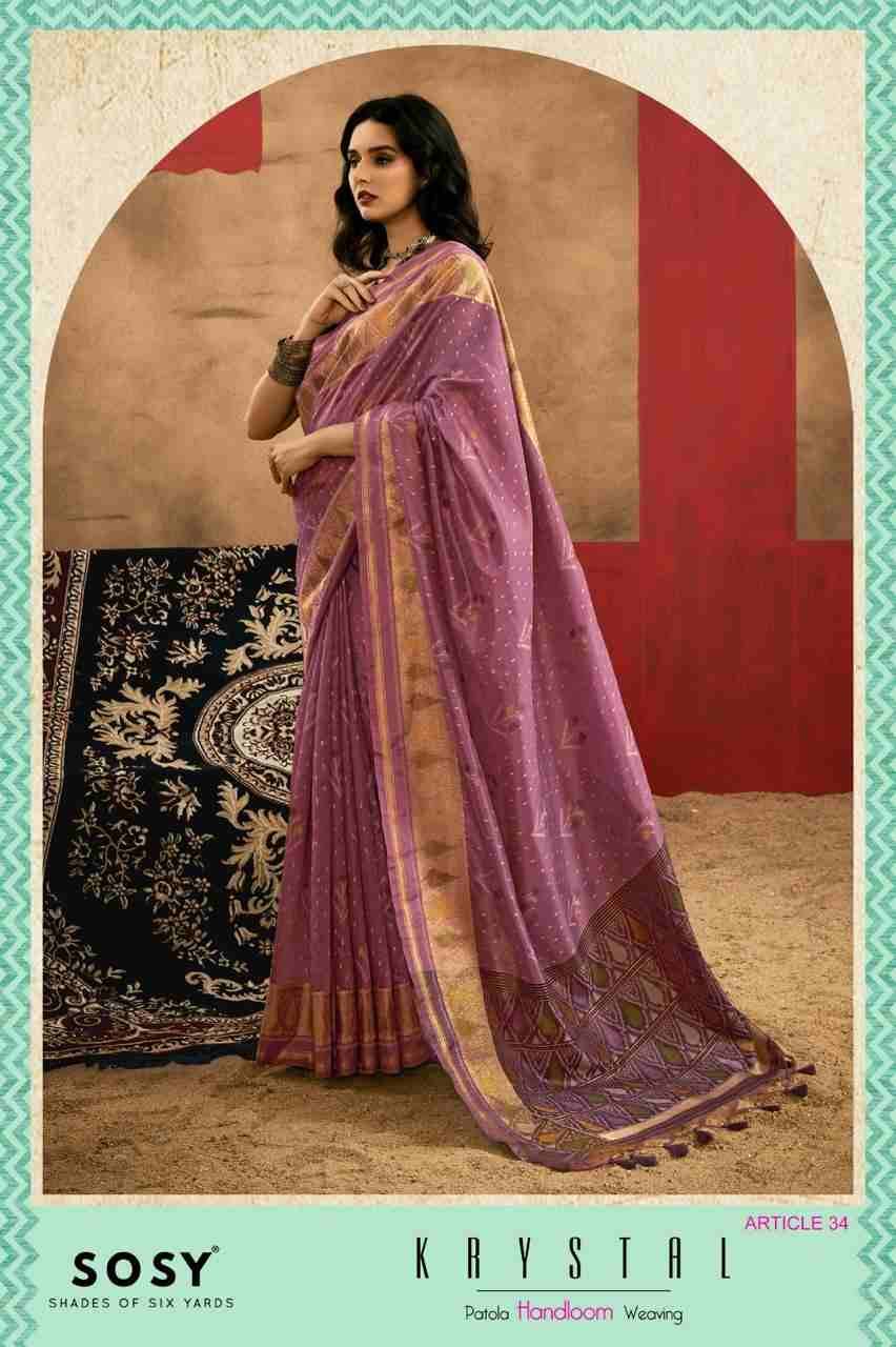 Krystal By Sosy 31 To 36 Series Indian Traditional Wear Collection Beautiful Stylish Fancy Colorful Party Wear & Occasional Wear Patola Handloom Sarees At Wholesale Price