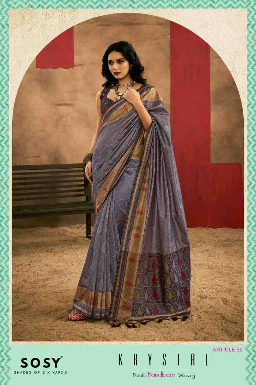 Krystal By Sosy 31 To 36 Series Indian Traditional Wear Collection Beautiful Stylish Fancy Colorful Party Wear & Occasional Wear Patola Handloom Sarees At Wholesale Price