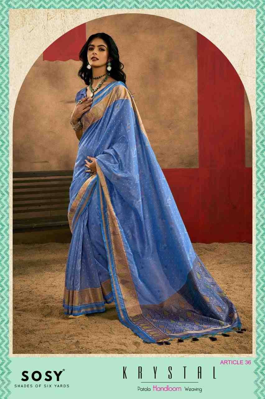 Krystal By Sosy 31 To 36 Series Indian Traditional Wear Collection Beautiful Stylish Fancy Colorful Party Wear & Occasional Wear Patola Handloom Sarees At Wholesale Price