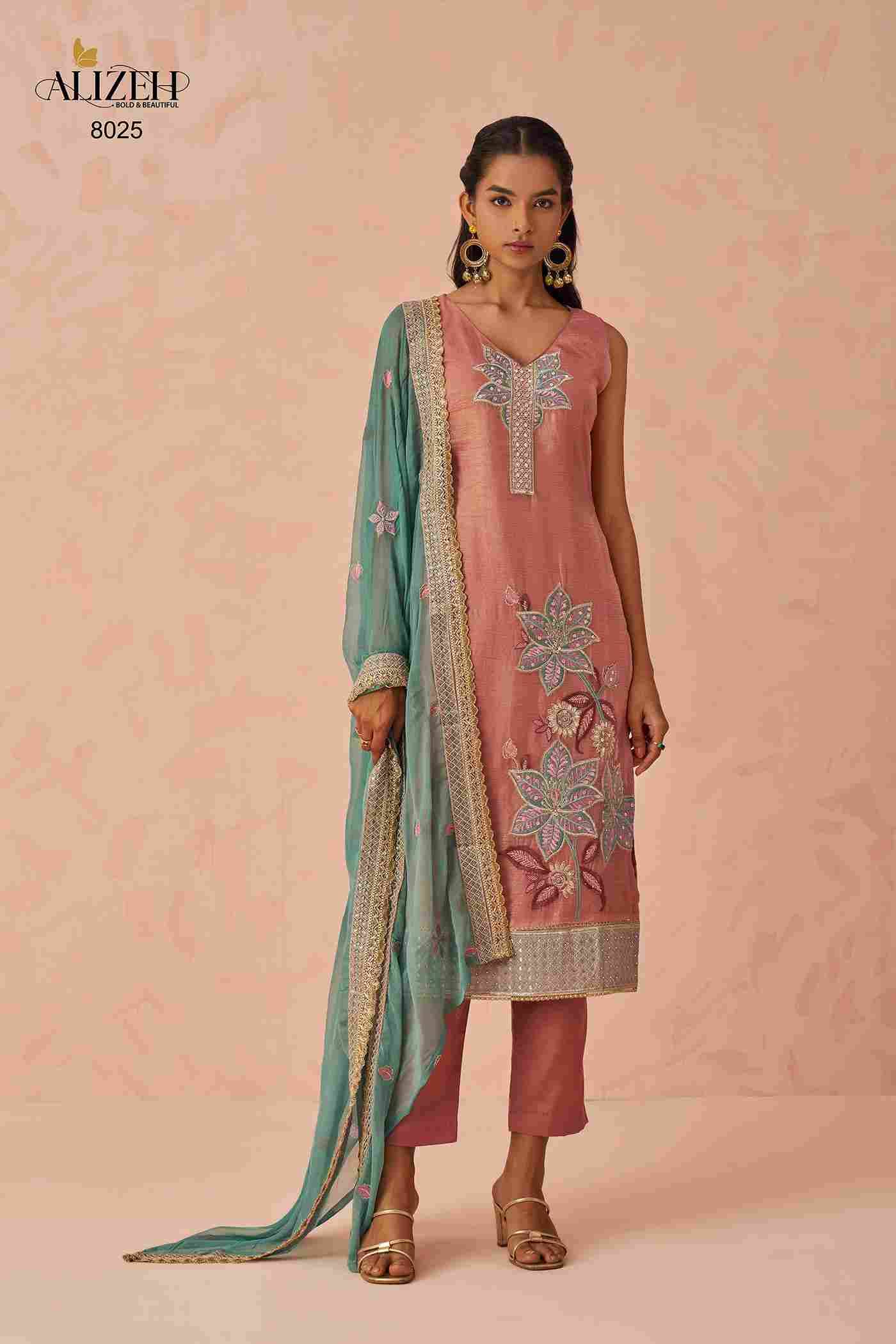 Raag Vol-2 By Alizeh 8023 To 8025 Series Festive Suits Beautiful Fancy Colorful Stylish Party Wear & Occasional Wear Fancy Embroidered Dresses At Wholesale Price