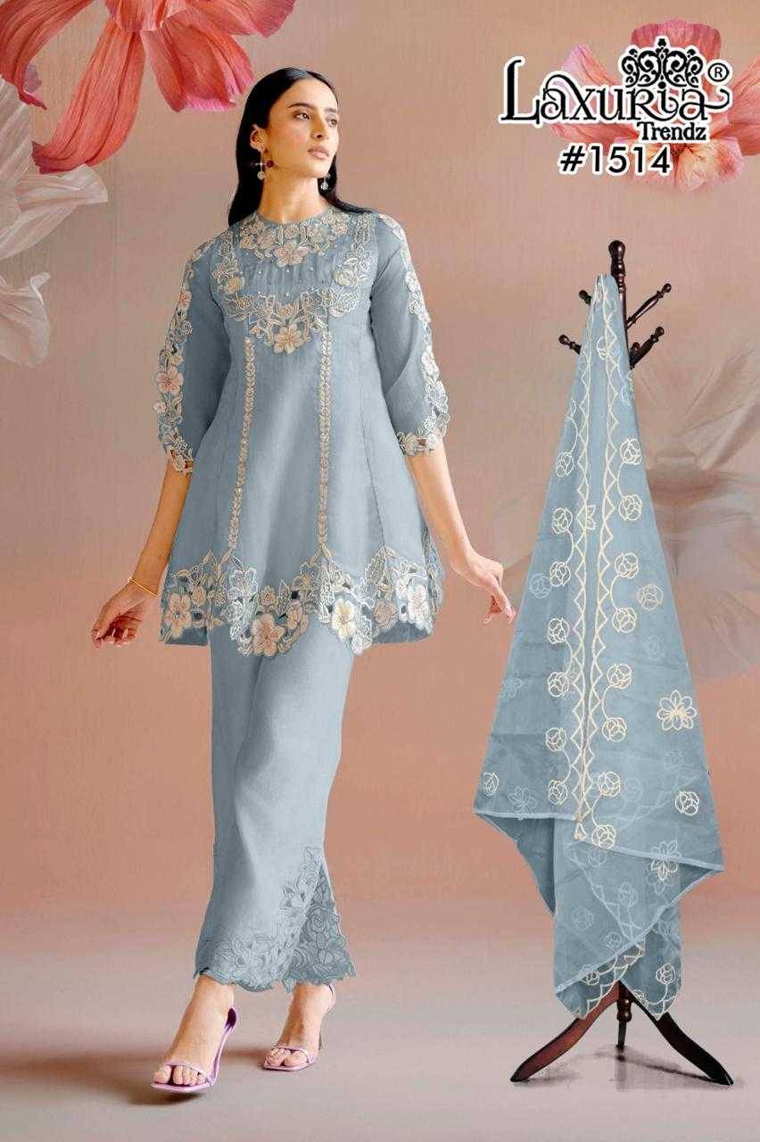 Luxuria Trendz 1514 Colours By Luxuria 1514-A To 1514-C Series Beautiful Pakistani Suits Colorful Stylish Fancy Casual Wear & Ethnic Wear Vichitra Dresses At Wholesale Price