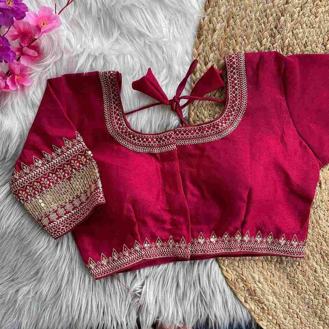 Kb-trisul By Fashid Whoesale 01 To 10 Series Designer Beautiful Collection Occasional Wear & Party Wear Heavy Milan Silk Blouse At Wholesale Price