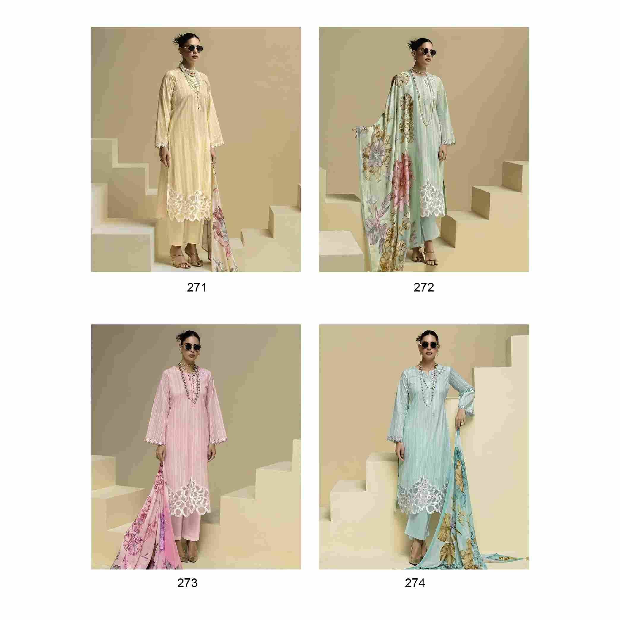 Ornet By Sohni 271 To 274 Series Beautiful Suits Colorful Stylish Fancy Casual Wear & Ethnic Wear Pure Cotton Lawn Embroidery Dresses At Wholesale Price