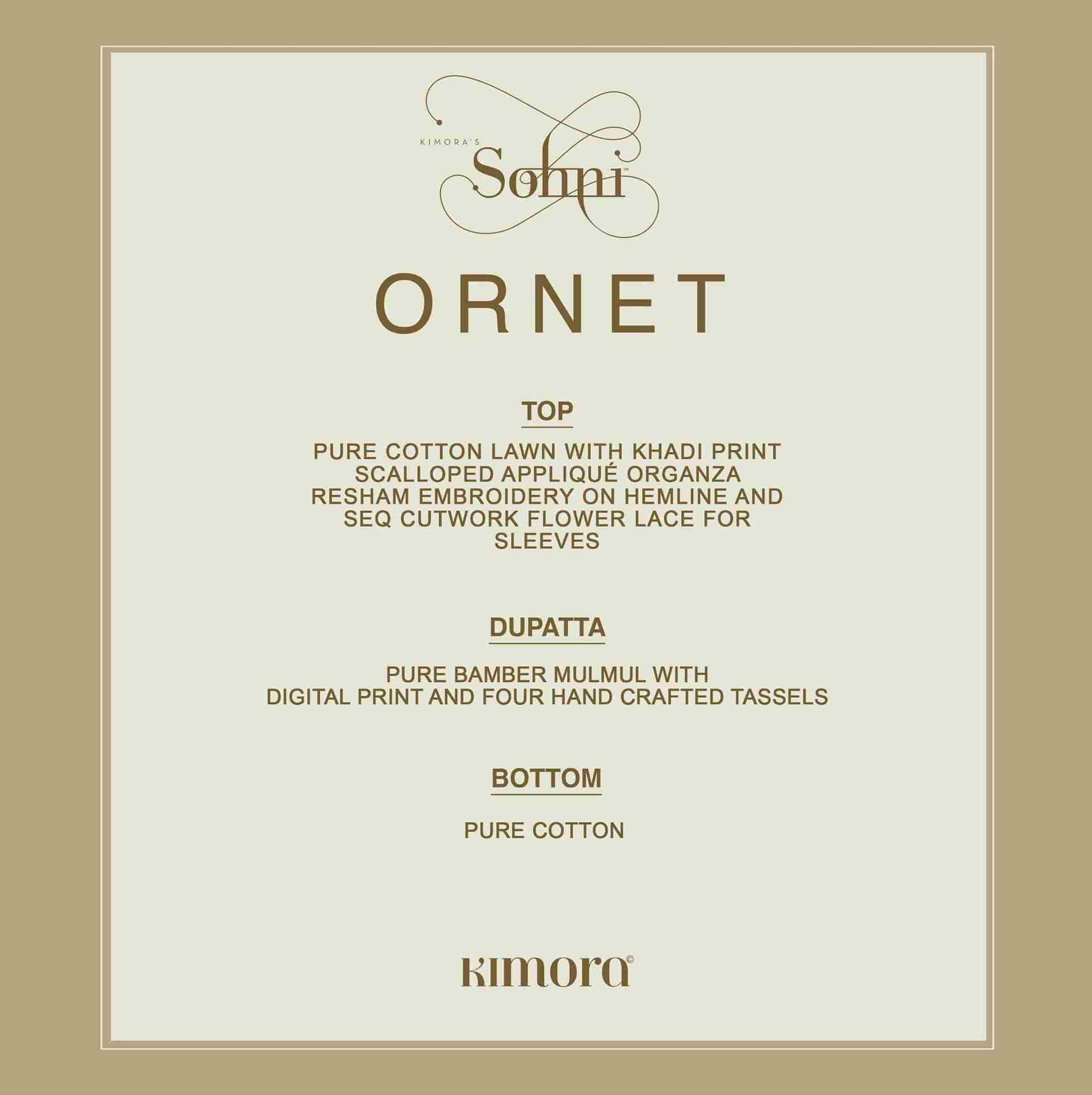 Ornet By Sohni 271 To 274 Series Beautiful Suits Colorful Stylish Fancy Casual Wear & Ethnic Wear Pure Cotton Lawn Embroidery Dresses At Wholesale Price
