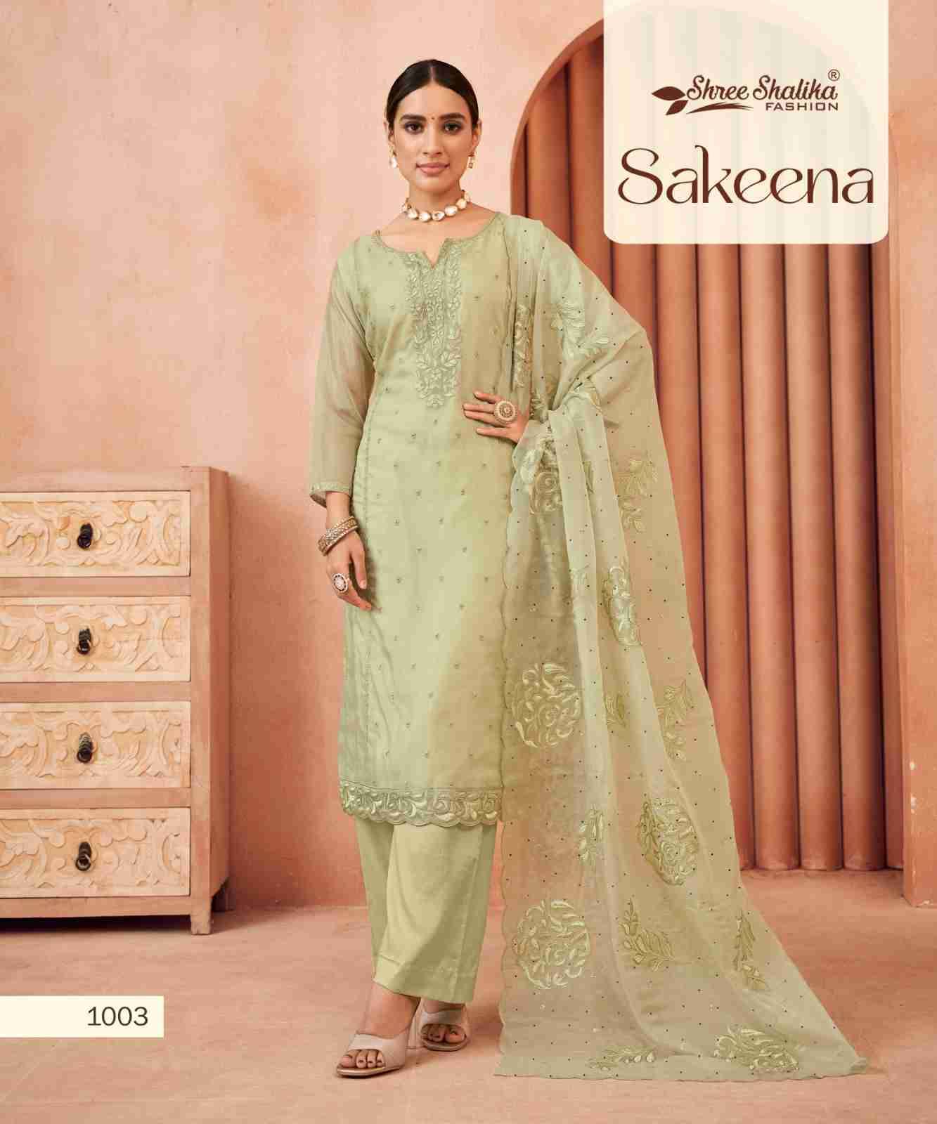 Sakeena By Shree Shalika Fashion 1001 To 1006 Series Beautiful Festive Suits Colorful Stylish Fancy Casual Wear & Ethnic Wear Soft Organza Dresses At Wholesale Price