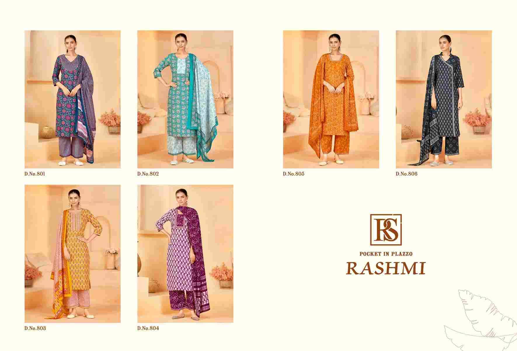 Rashmi By Rangi Sangi 801 To 806 Series Beautiful Festive Suits Stylish Fancy Colorful Casual Wear & Ethnic Wear Pure Cotton Dresses At Wholesale Price