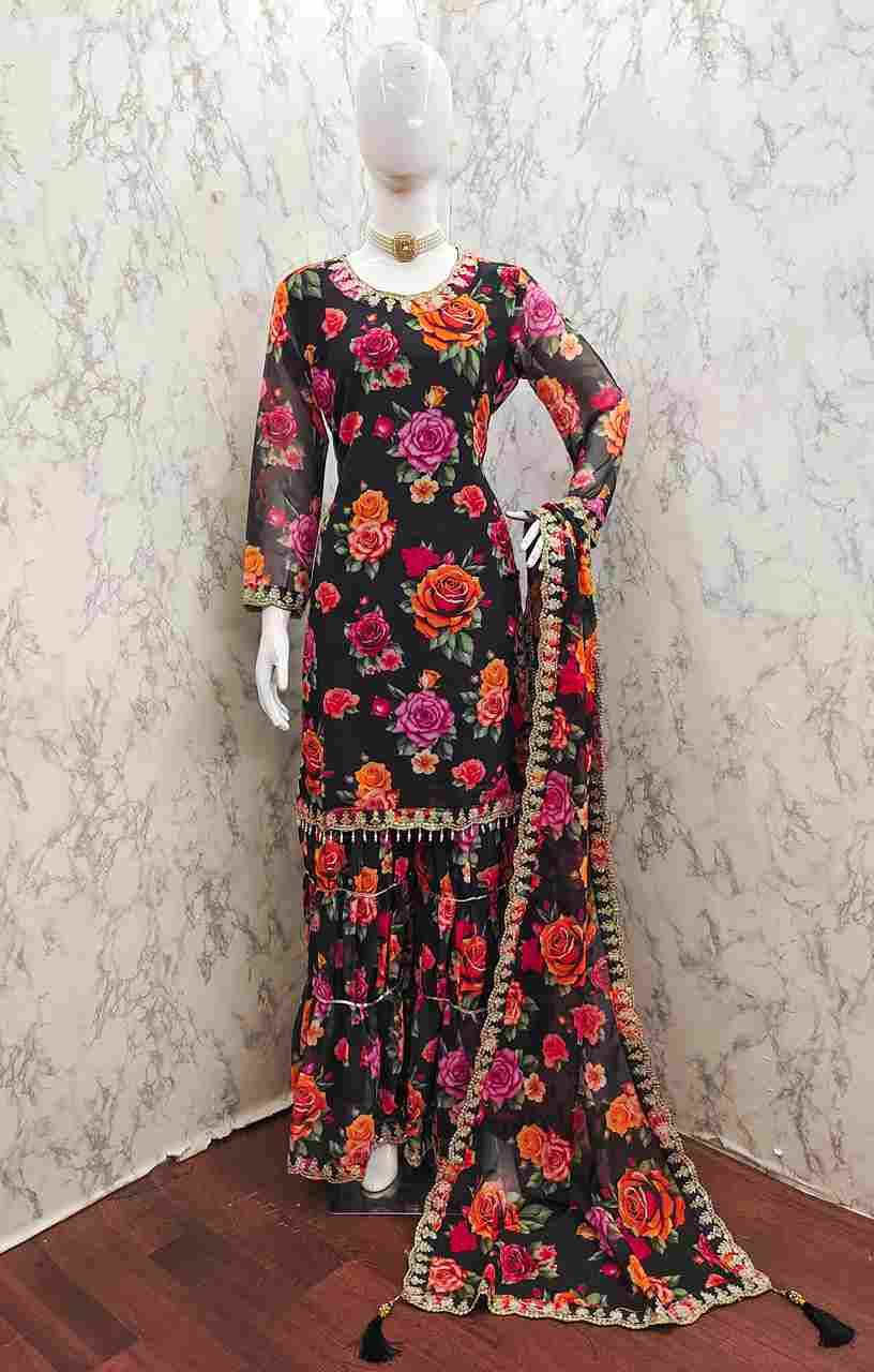 Thread Thrill 009 Colours By Thread Thrill 009-A To 009-B Series Beautiful Sharara Suits Colorful Stylish Fancy Casual Wear & Ethnic Wear Heavy Georgette Dresses At Wholesale Price