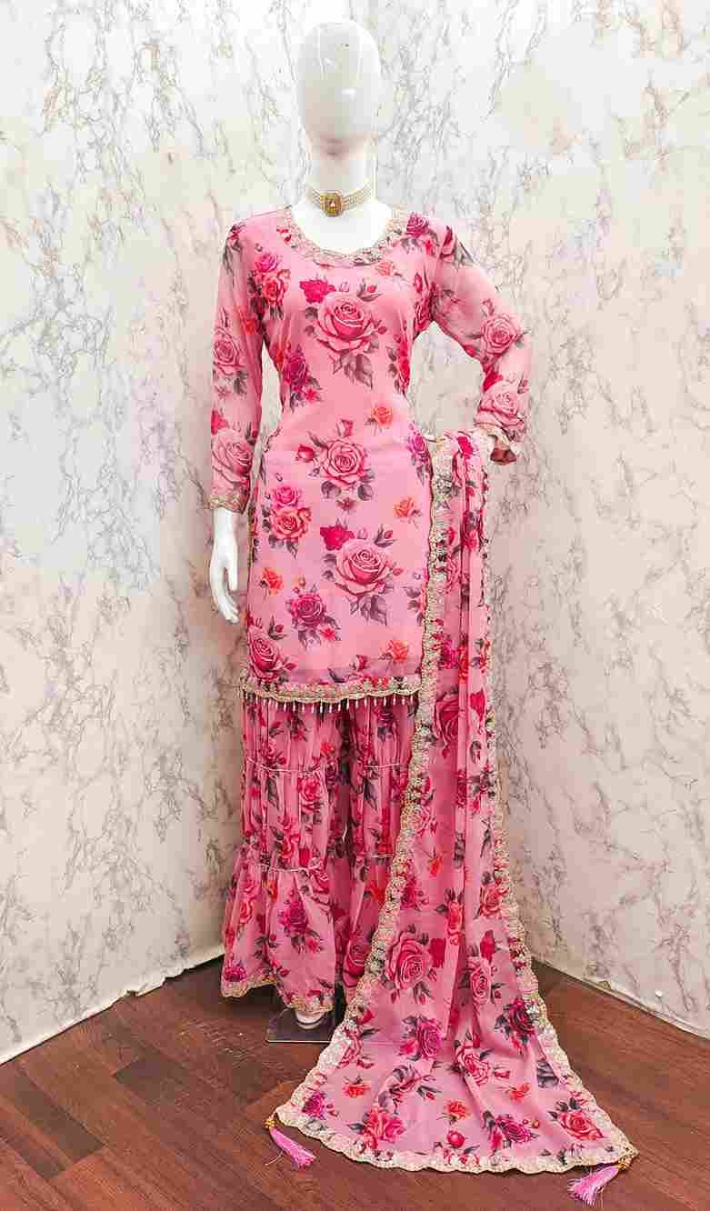 Thread Thrill 009 Colours By Thread Thrill 009-A To 009-B Series Beautiful Sharara Suits Colorful Stylish Fancy Casual Wear & Ethnic Wear Heavy Georgette Dresses At Wholesale Price