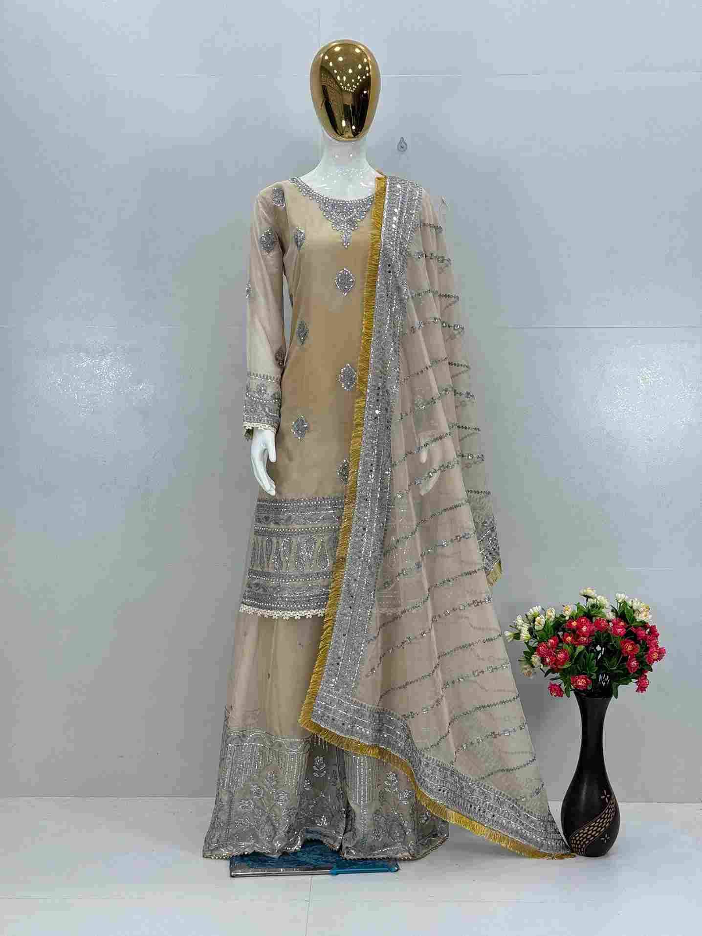 Kf-1685 By Fashid Wholesale Beautiful Sharara Colorful Fancy Wedding Collection Occasional Wear & Party Wear Heavy Tebby Organza Dresses At Wholesale Price