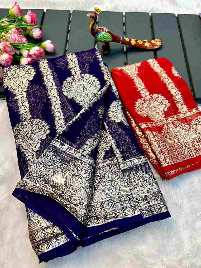 Jhumka By Fashid Wholesale 01 To 09 Series Indian Traditional Wear Collection Beautiful Stylish Fancy Colorful Party Wear & Occasional Wear Viscose Georgette Sarees At Wholesale Price