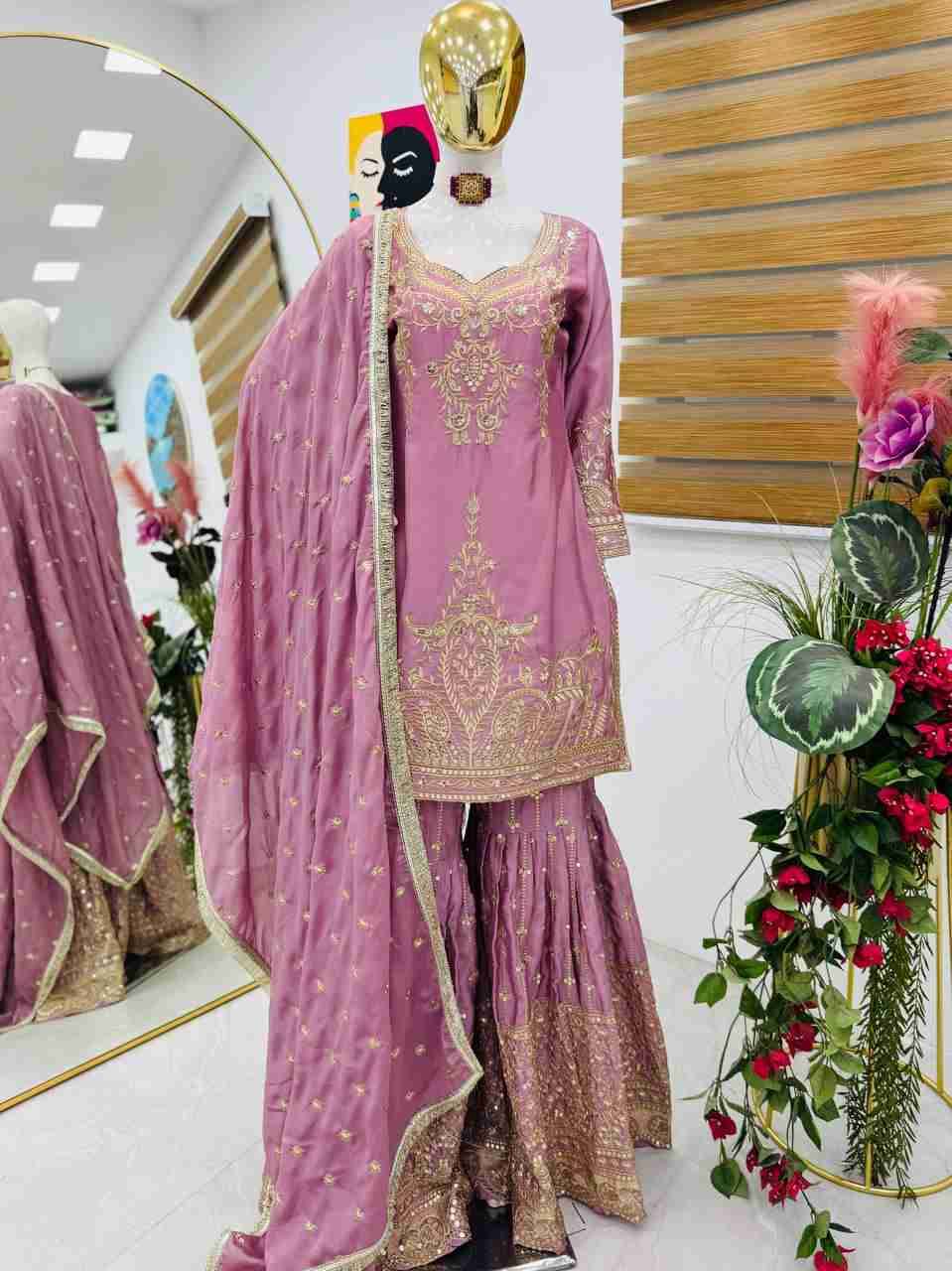 Zf-9016 By Fashid Wholesale 01 To 04 Series Beautiful Sharara Colorful Fancy Wedding Collection Occasional Wear & Party Wear Heavy Chinnon Silk Dresses At Wholesale Price