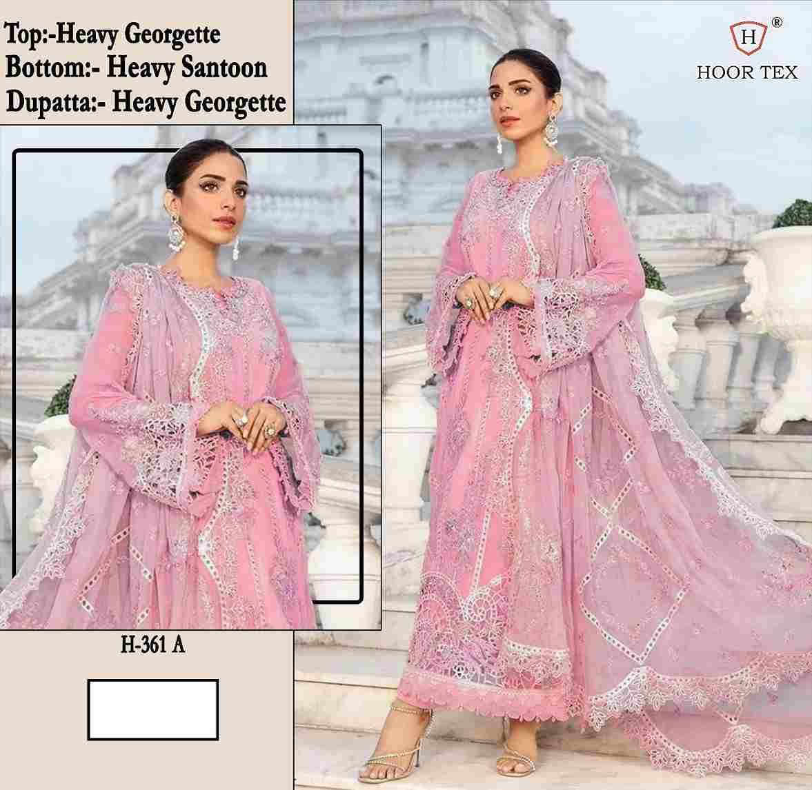 Hoor Tex Hit Design H-361 Colours By Hoor Tex H-361-A To H-361-D Series Designer Festive Pakistani Suits Collection Beautiful Stylish Fancy Colorful Party Wear & Occasional Wear Heavy Georgette With Embroidered Dresses At Wholesale Price