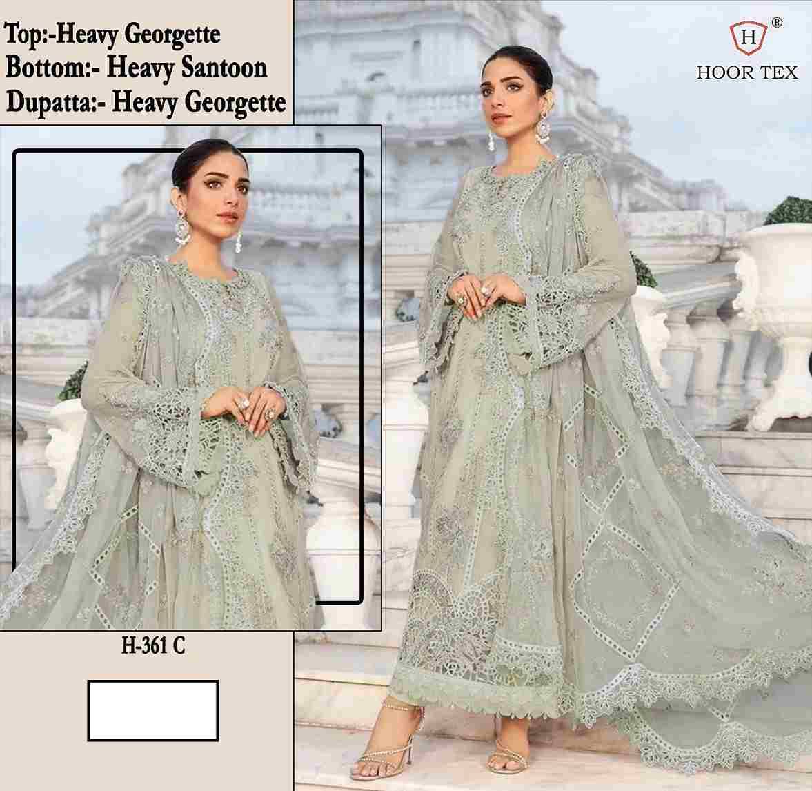 Hoor Tex Hit Design H-361 Colours By Hoor Tex H-361-A To H-361-D Series Designer Festive Pakistani Suits Collection Beautiful Stylish Fancy Colorful Party Wear & Occasional Wear Heavy Georgette With Embroidered Dresses At Wholesale Price