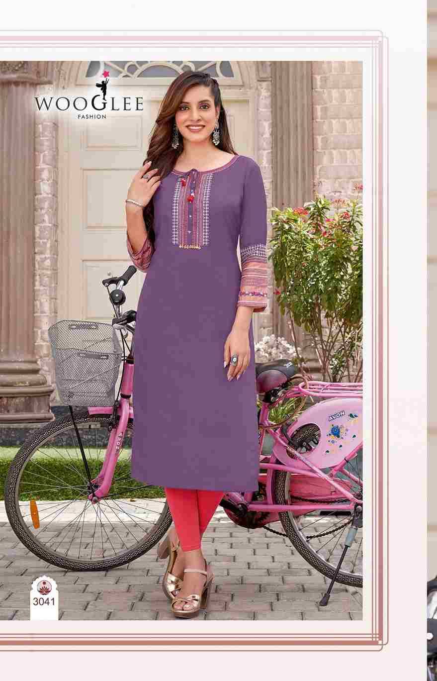 Salonee Vol-8 By Wooglee 3037 To 3042 Series Designer Stylish Fancy Colorful Beautiful Party Wear & Ethnic Wear Collection Rayon With Work Kurtis At Wholesale Price