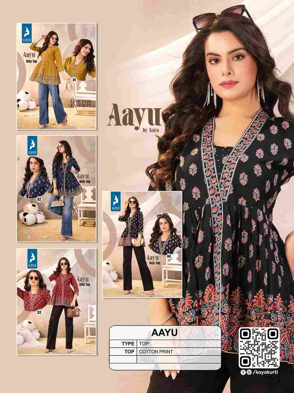 Aayu By Kaya 01 To 04 Series Designer Stylish Fancy Colorful Beautiful Party Wear & Ethnic Wear Collection Cotton Print Tops At Wholesale Price