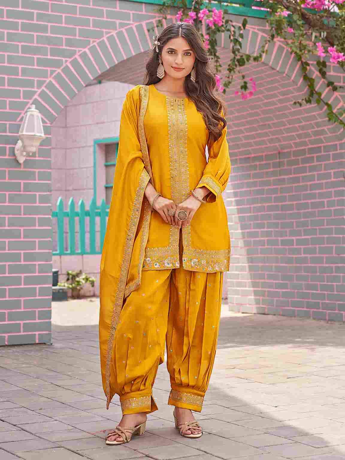 Malvika By Aanchi 101 To 104 Series Beautiful Festive Suits Colorful Stylish Fancy Casual Wear & Ethnic Wear Vichitra Silk Print Dresses At Wholesale Price