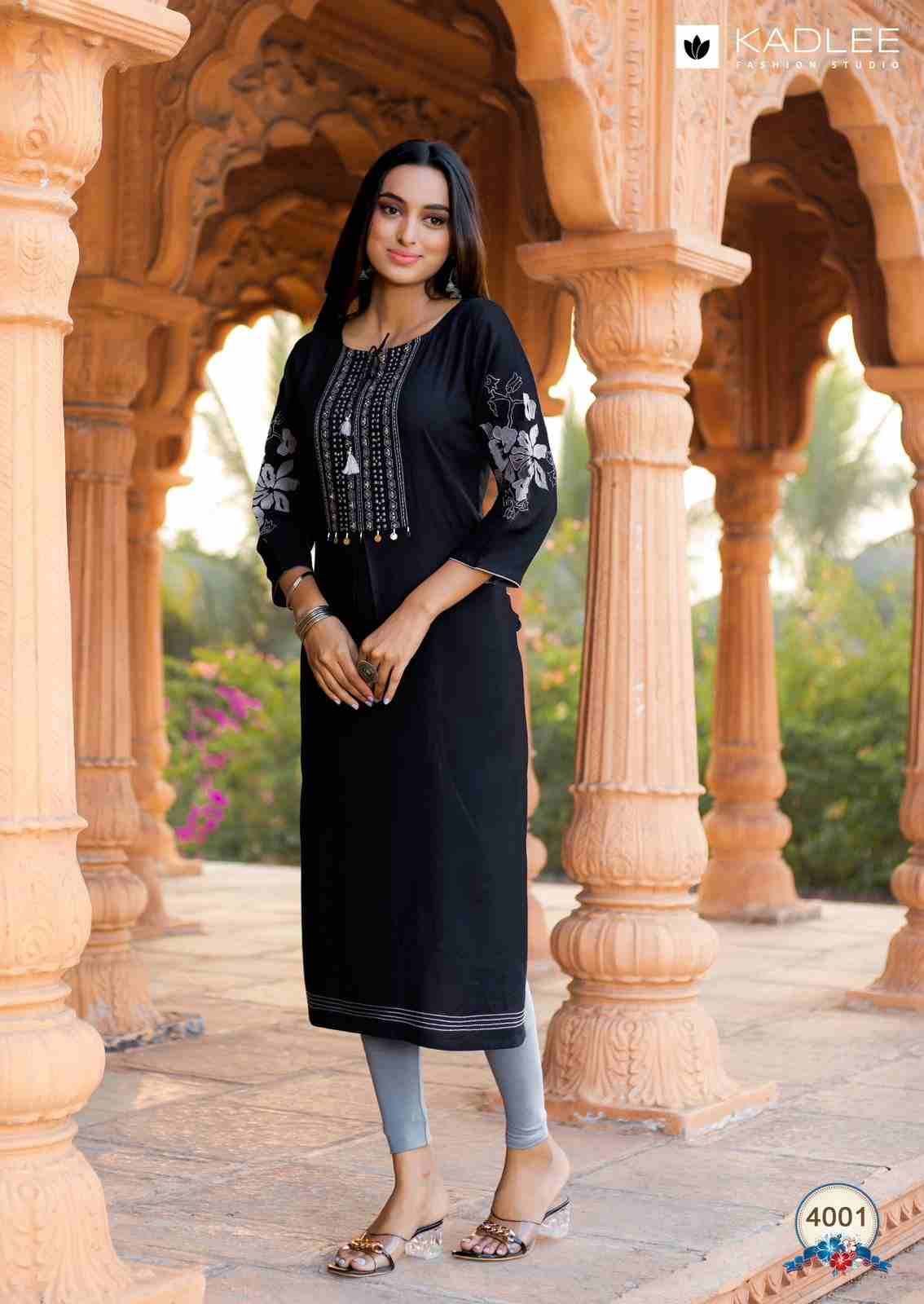 Ladlee By Kadlee 4001 To 4006 Series Designer Stylish Fancy Colorful Beautiful Party Wear & Ethnic Wear Collection Heavy Rayon Kurtis At Wholesale Price