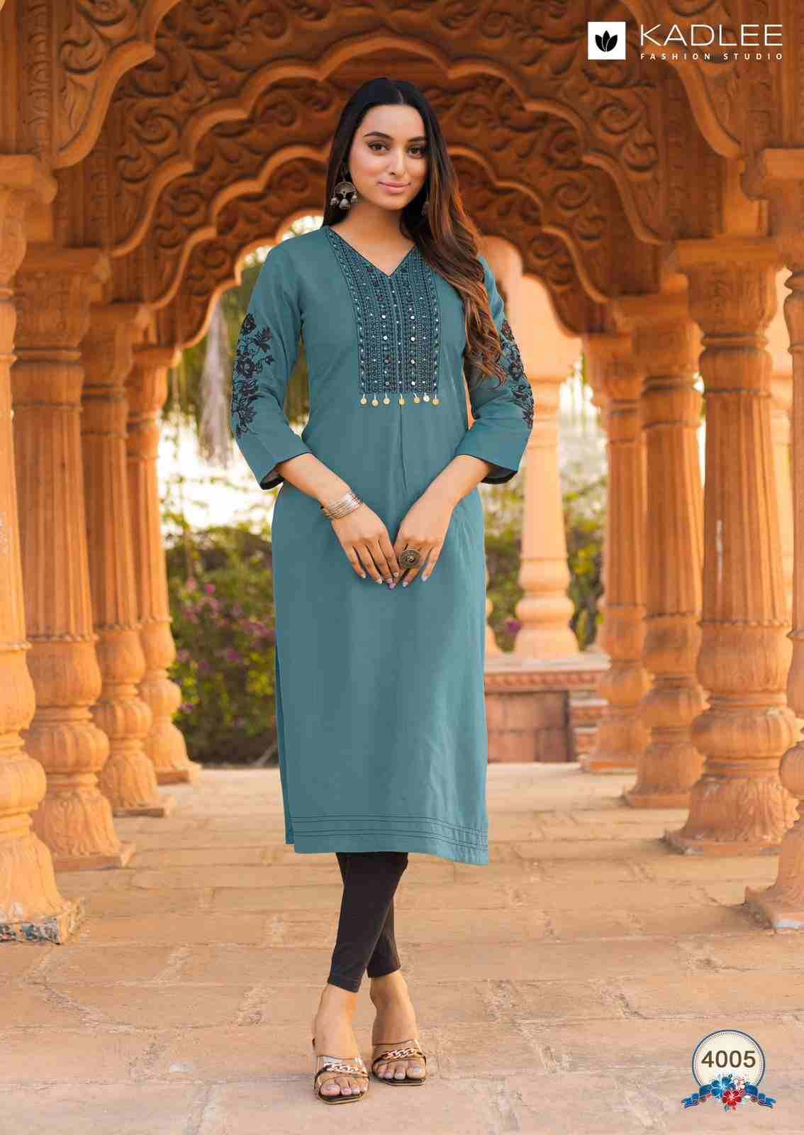 Ladlee By Kadlee 4001 To 4006 Series Designer Stylish Fancy Colorful Beautiful Party Wear & Ethnic Wear Collection Heavy Rayon Kurtis At Wholesale Price