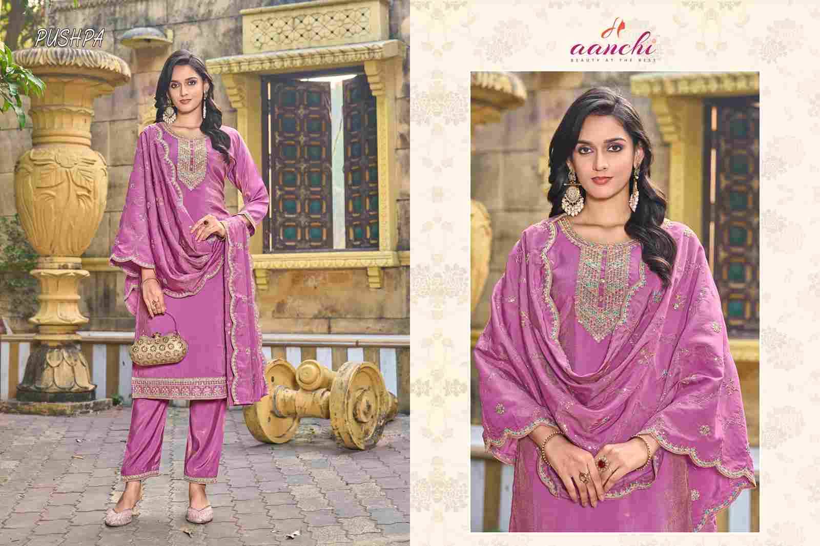 Pushpa By Aanchi 01 To 04 Series Beautiful Festive Suits Colorful Stylish Fancy Casual Wear & Ethnic Wear Roman Shimmer Dresses At Wholesale Price